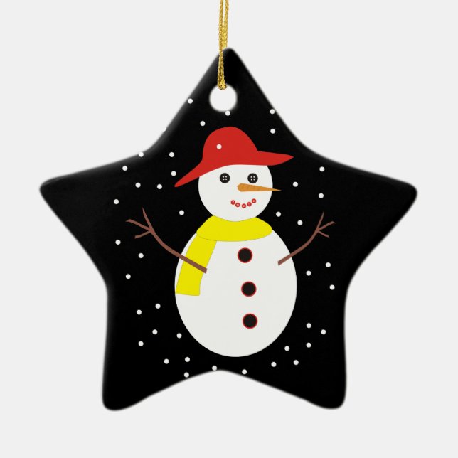 Mignon bonhomme de neige coutume ornement de Noël (Devant)