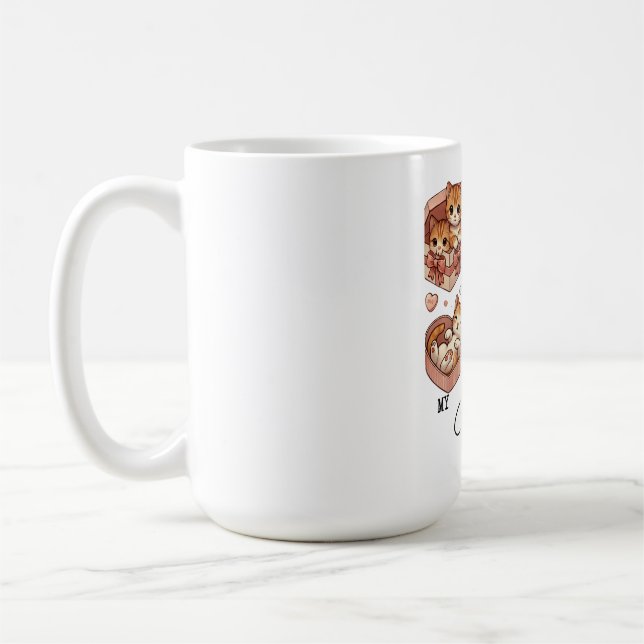 mignon chat café Mug (Gauche)