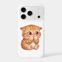 Mignon Chat Orange Timide Rougissant Toile Art Mur