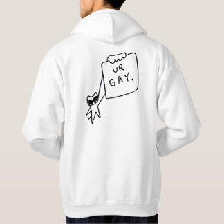 Mignon Chat Sweat à Capuche “TU ES GAY” Design Min