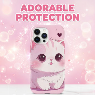 Mignon Chaton Kawaii Rose Gros Yeux
