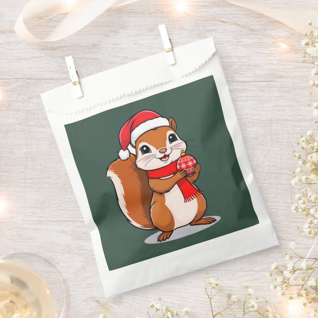Mignon Christmas squirrel Favour Bag (Clipped)
