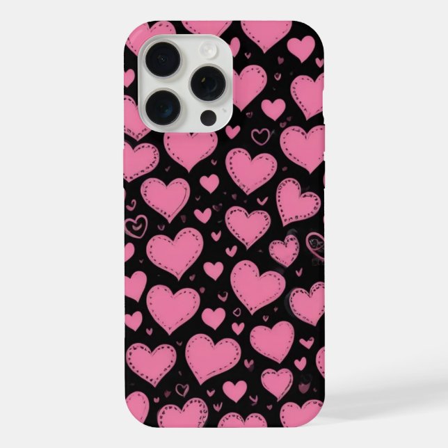 mignon coeur rose iphone 15 pro max coque (Verso)