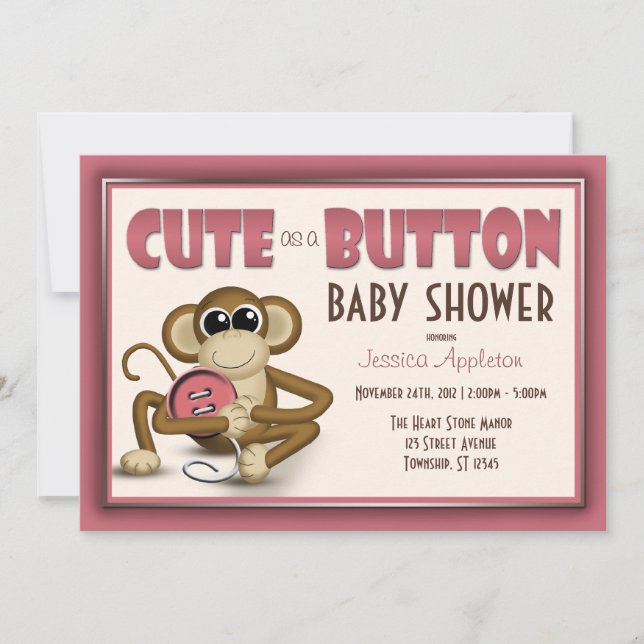 Mignon comme invitation de baby shower de rose de (Devant)