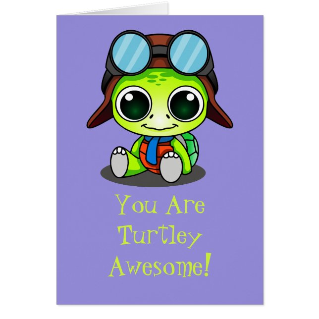 Mignon dessin animé Chibi Turtley Incroyable (Devant)