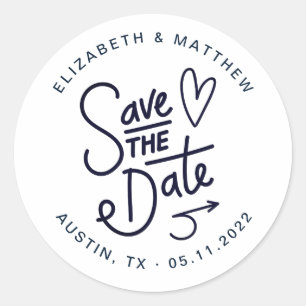 mignon enregistrer la date monogramme autocollant