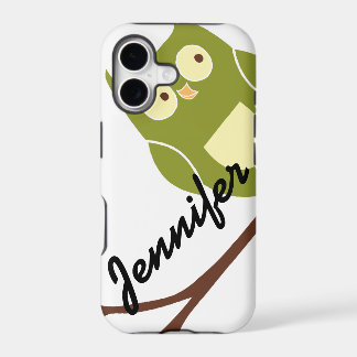 Mignon étui pour iPhone 5 avec nom Chouette Verte