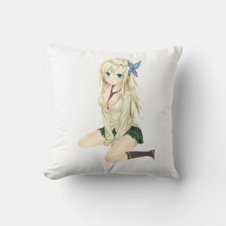 Mignon Fille Anime Coussin Art – Douce Waifu Esthé