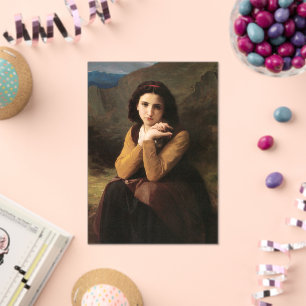 Mignon Innocence of Adolescent Girl, Bouguereau Acrylic Invitations