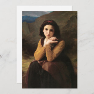 Mignon Innocence of Adolescent Girl, Bouguereau  Holiday Card