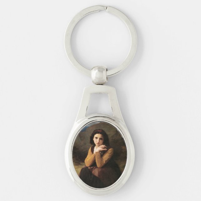 Mignon Innocence of Adolescent Girl, Bouguereau  Keychain (Front)