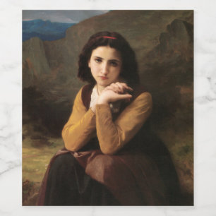 Mignon Innocence of Adolescent Girl, Bouguereau Wine Label