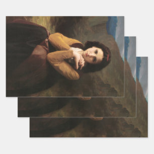 Mignon Innocence of Adolescent Girl, Bouguereau  Wrapping Paper Sheet