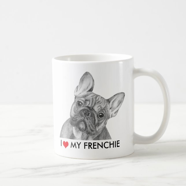 Mignon "j'aime ma tasse de bouledogue français de (Droite)