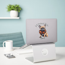 Mignon je vous mordille | Autocollant Bouledogue F