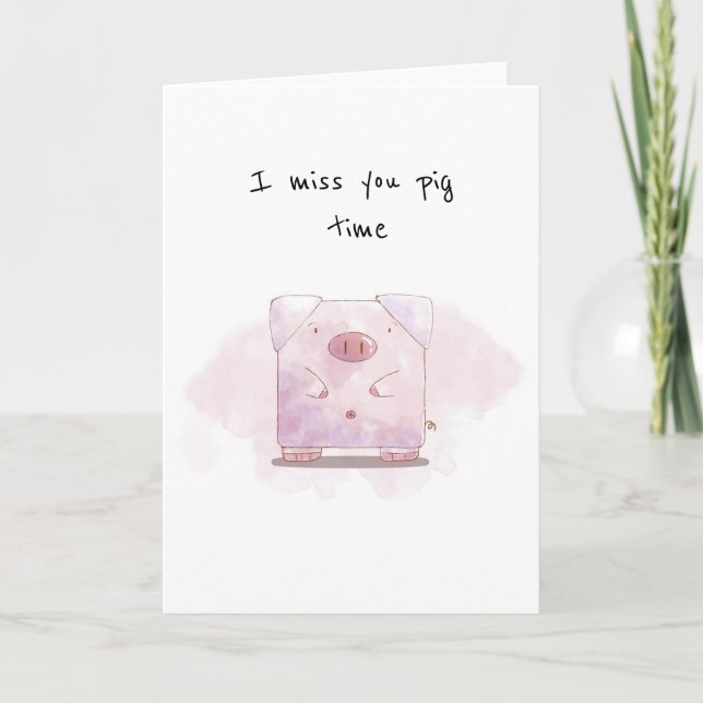 mignon jeu de cochon en pensant à votre carte covi (Devant)