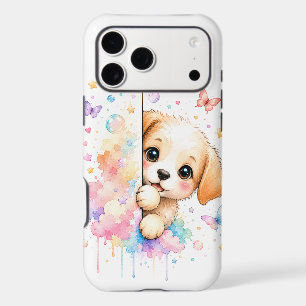 Mignon Kawaii Chiot Qui Regarde Derrière Des Nuage
