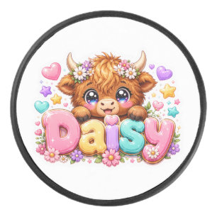 Mignon Kawaii Daisy Highland Cow Nom Rose Pastel F