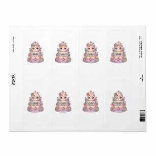 Mignon Kawaii Mariage gâteau de mariage Flora past