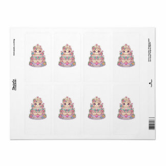 Mignon Kawaii Mariage gâteau de mariage Flora past