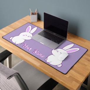 Mignon Kawaii Pastel Violet Lapin Assis Personnali