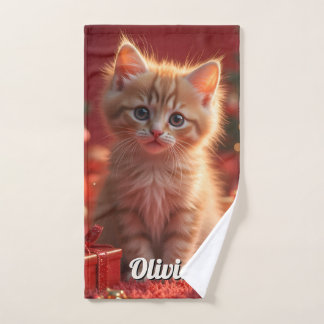 Mignon Kitten de Noël avec Nom Personnalisé