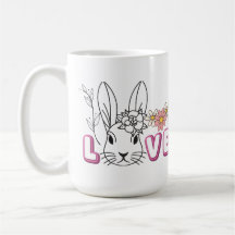mignon lapin amour mug