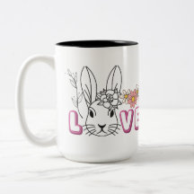 mignon lapin amour mug