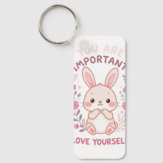 Mignon Lapin Vous Êtes Important Porte-Clés - Aime