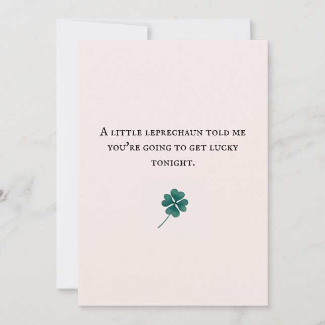 mignon leprechaun quatre feuilles couples de carte (Devant)