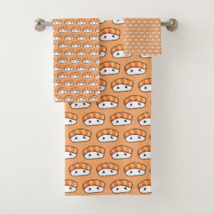 Mignon motif sans couture de nigiri sushi Kawaii