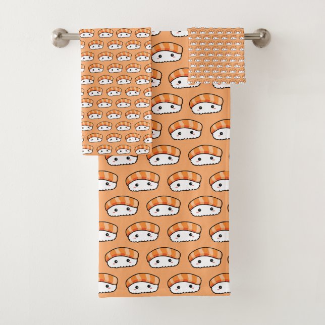 Mignon motif sans couture de nigiri sushi Kawaii (En situation)