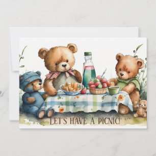 mignon ours pique-nique ajouter une invitation tex