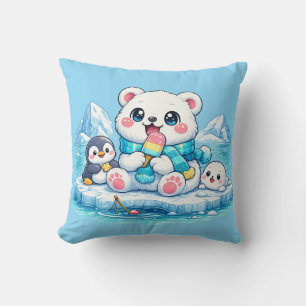 Mignon ours polaire articulaire kawaii Coussin Ore