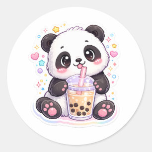 Mignon Panda Kawaii Autocollant de Thé aux Perles 