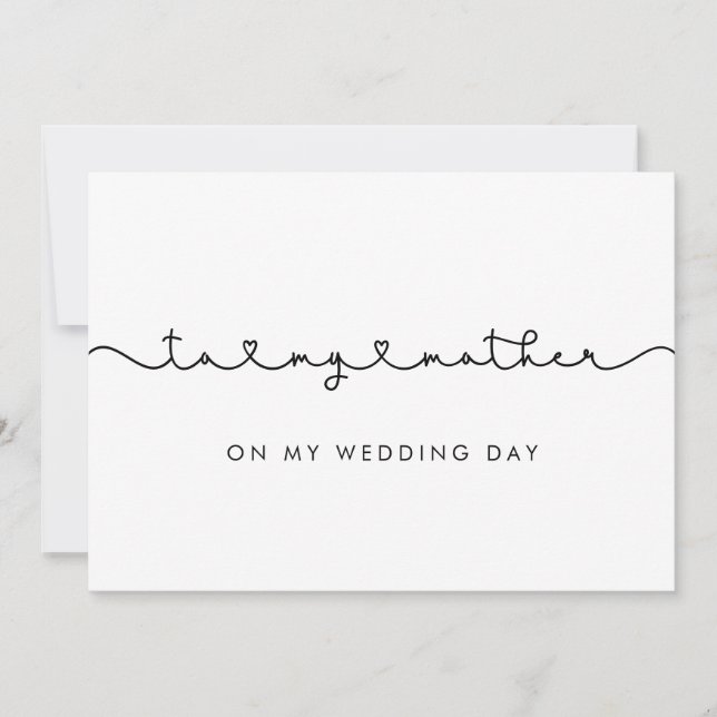 Mignon pour ma mère le jour de mon mariage carte (Devant)