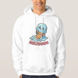 Mignon pullover à capuche dessin animé glace bleue