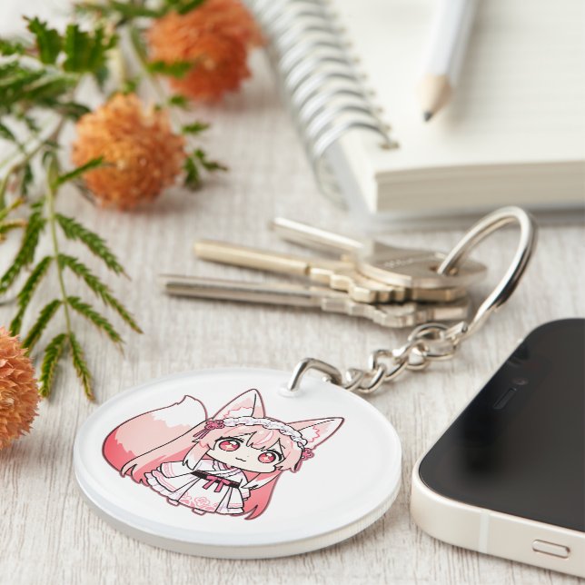 Mignon Renarde Chibi Rose Pastel  (Devant droit)