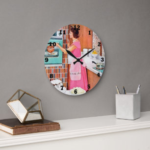 mignon rétro vintage dame Grande horloge