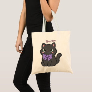 Mignon Sac Fourre-Tout Chat Gris Kawaii Fluffy ave