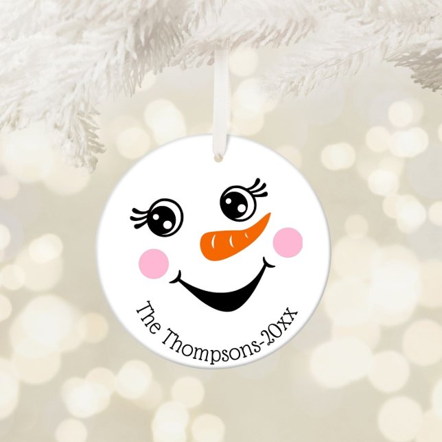 Mignon Snowman visage Ornement personnalisé (Créateur téléchargé)
