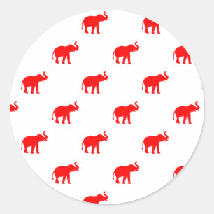 mignon stickers d'éléphant rouge.