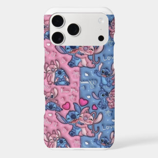 Mignon Stitch et Ange Motif Bleu et Rose iPhone 1