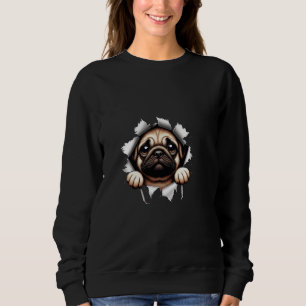 Mignon Sweat à Capuche Pug Triste – Streetwear Émo