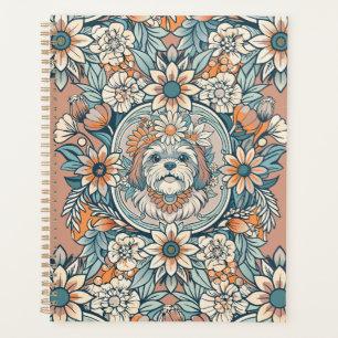 mignon—tête shih-chien-tzu-avec-fleurs-sur-la-tête