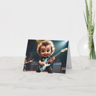 Mignon tout-petit jouant de la guitare Carte de vœ