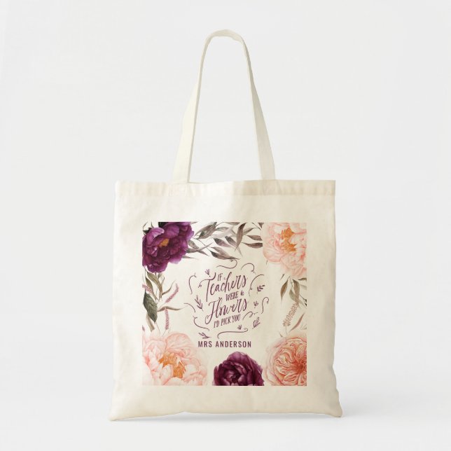 mignon violet rose floral élégant professeur sac f (Devant)
