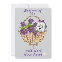 Mignonne avec fourrure Puppy carte valentine