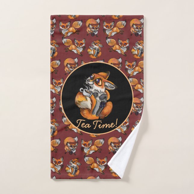 Mignonne Bébé Fox Tea Time! (Serviette à main)