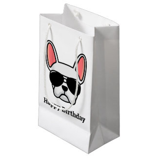 Mignonne Blanc Français Bulldog visage Petit sac c